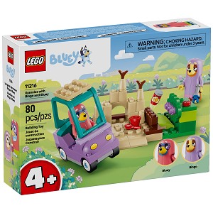 Front packaging art view for the brand new LEGO Bluey 11216 Grannies with Bingo and Bluey. 