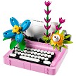 Complete built stock model assembly display of the LEGO® Creator 31169 Typewriter with Flowers. 