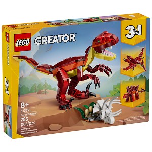 Front packaging art view for the brand new LEGO Creator 31379 Fierce Dinosaur. 