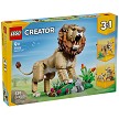 Front packaging art view for the brand new LEGO Creator 31386 Wild Animals Majestic Lion. 