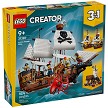 Front packaging art view for the brand new LEGO Creator 31387 Iconic Pirate Ship. 