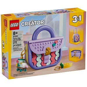 Front packaging art view for the brand new LEGO Creator 31391 Art Fashion Bag with Storage. 