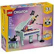 Front packaging art view for the brand new LEGO Creator 31392 Music Decor Piano with Cat. 