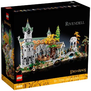 Front packaging art view for the brand new LEGO Icons 10316 THE LORD OF THE RINGS RIVENDELL Very Minor Damage. 