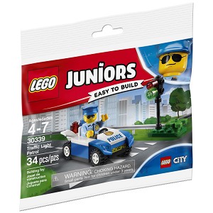 Additional product catalog view highlighting the features of the LEGO Juniors 30339 Traffic Light Patrol SOLD OUT. 