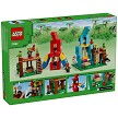 Back packaging art showcasing play features and model details for the LEGO Minecraft 21282 The Parrot Houses. 
