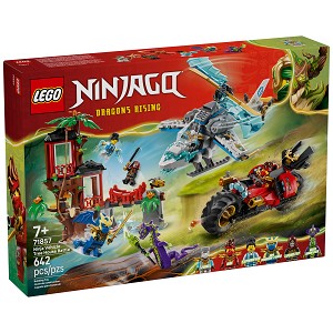 Front packaging art view for the brand new LEGO NINJAGO 71857 Ninja Vehicle Tree House Battle. 