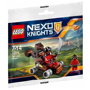 Additional product catalog view highlighting the features of the LEGO Nexo Knights 30374 The Lava Slinger. 
