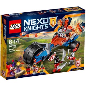 Additional product catalog view highlighting the features of the LEGO Nexo Knights 70319 Macys Thunder Mace. 
