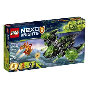 Additional product catalog view highlighting the features of the LEGO Nexo Knights 72003 Berserker Bomber. 
