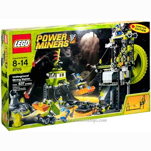Additional product catalog view highlighting the features of the LEGO Power Miners 8709 Underground Mining Station. 