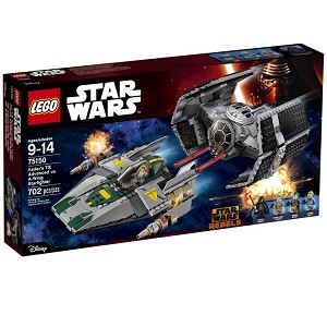 Additional product catalog view highlighting the features of the LEGO® Star Wars™ 75150 Darth Vader's TIE Advanced and A-Wing Fighter (SOLD OUT). 