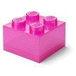 Detailed stock catalog product view of the LEGO Storage Products 40090801 4Stud Brick Top Lid Glitter Medium Violet elements. 
