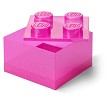 Detailed stock catalog product view of the LEGO Storage Products 40090801 4Stud Brick Top Lid Glitter Medium Violet elements. 
