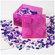 Additional product catalog view highlighting the features of the LEGO Storage Products 40090801 4Stud Brick Top Lid Glitter Medium Violet. 