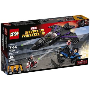 Additional product catalog view highlighting the features of the LEGO Super Heroes Marvel 76047 Black Panther Pursuit SOLD OUT. 