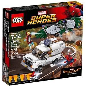 Additional product catalog view highlighting the features of the LEGO Super Heroes Marvel 76083 Beware the Vulture SOLD OUT. 