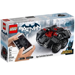 Additional product catalog view highlighting the features of the LEGO Super Heroes DC Comics 76112 AppControlled Batmobile SOLD OUT. 