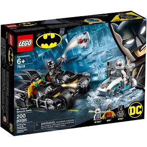 Additional product catalog view highlighting the features of the LEGO Super Heroes DC Comics 76118 Mr Freeze Batcycle Battle SOLD OUT. 