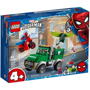 Additional product catalog view highlighting the features of the LEGO Super Heroes Marvel 76147 Vultures Trucker Robbery SOLD OUT. 