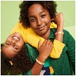 In-room lifestyle environment view demonstrating real-world size and scale constraints for the LEGO® DOTS 41910 Ice Cream Besties Bracelets set. 