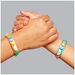 In-room lifestyle environment view demonstrating real-world size and scale constraints for the LEGO® DOTS 41918 Adventure Bracelets set. 