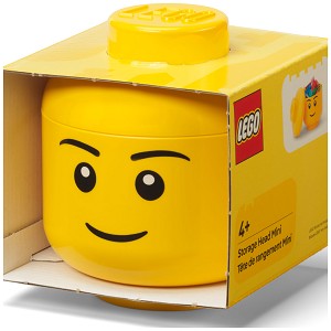 Additional product catalog view highlighting the features of the LEGO Storage Products 40330806 Mini Head Yellow Boy. 