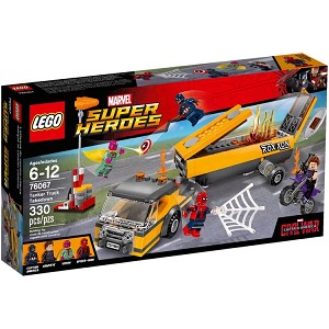 Additional product catalog view highlighting the features of the LEGO Super Heroes Marvel 76067 Tanker Truck Takedown SOLD OUT. 